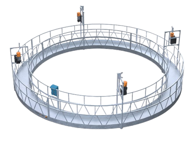 Plataforma suspendida redonda galvanizada