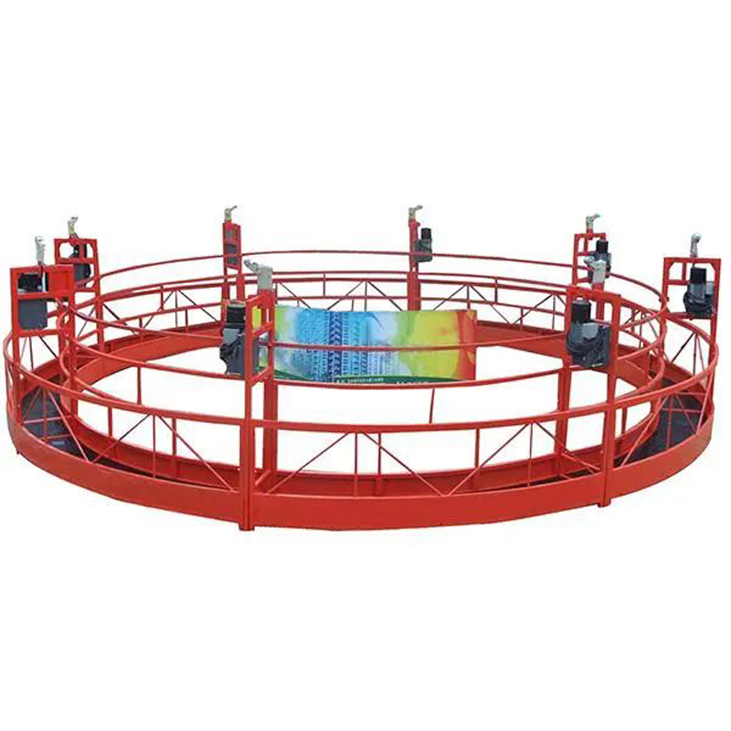 Plataforma suspendida circular para mantenimiento de limpieza de chimeneas Plataforma suspendida circular para mantenimiento de limpieza de chimeneas